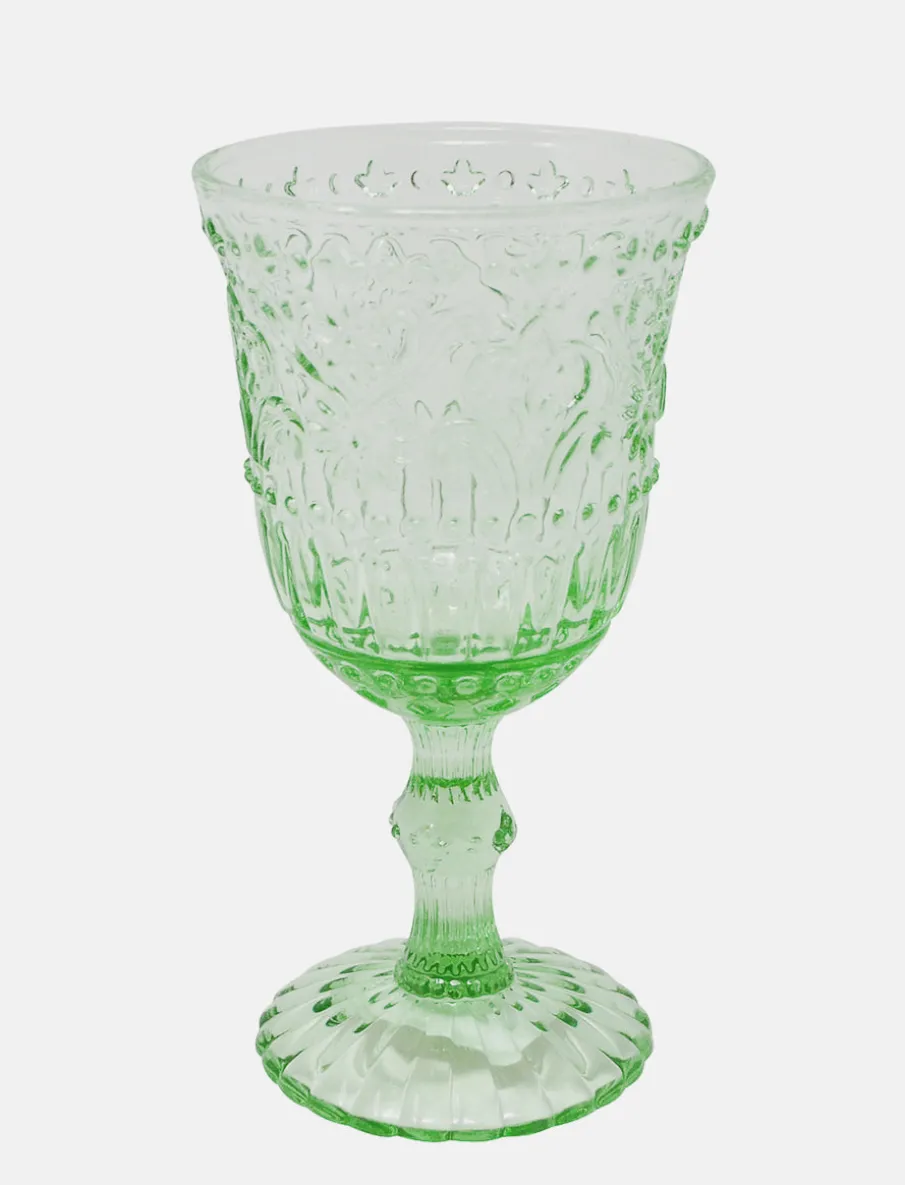 Green Textured Stem Glass