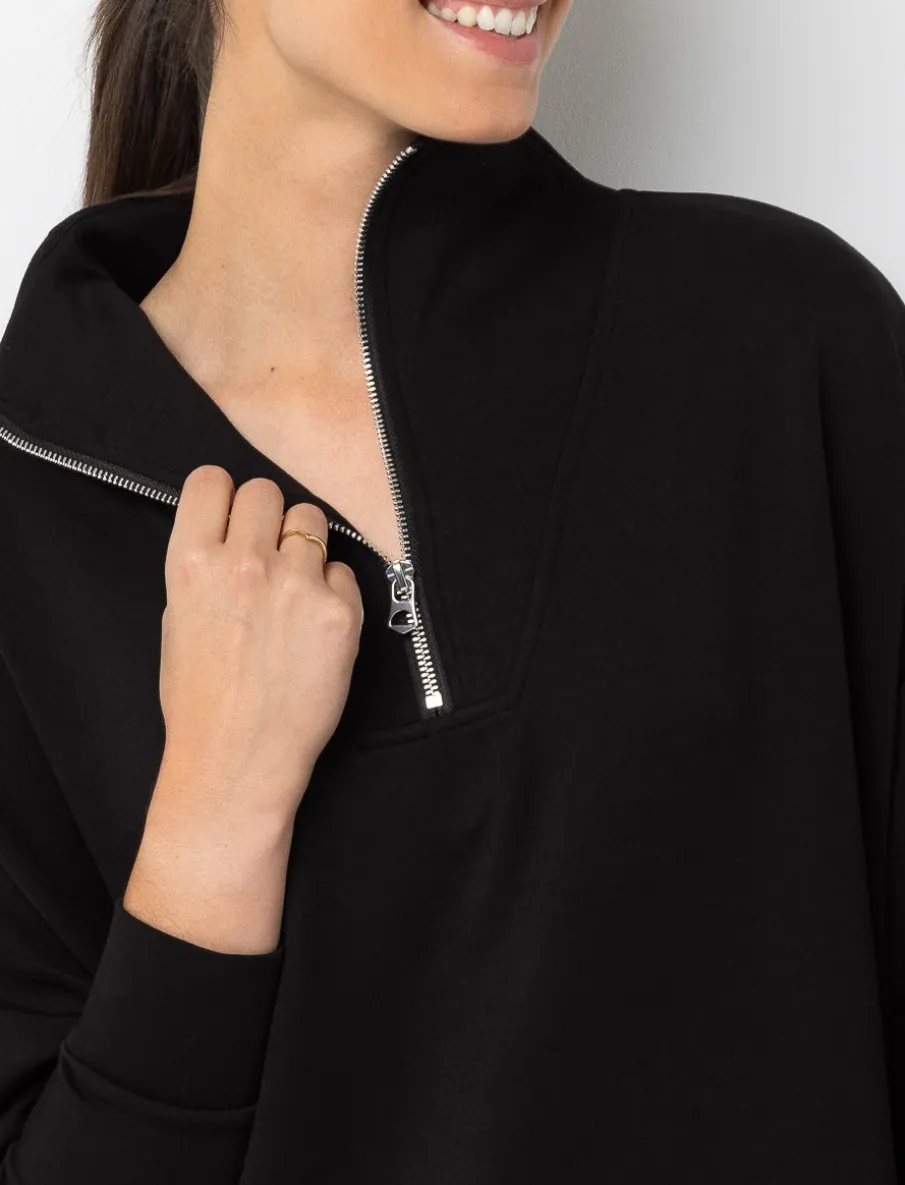 Half-zip Mock-neck Sweater Dress