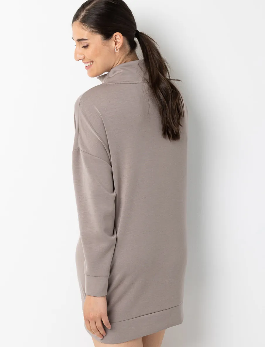 Half-zip Mock-neck Sweater Dress