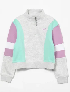 Half-zip Mock-neck Sweatshirt - Little Girl
