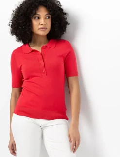 Heart Fine-knit Polo T-shirt