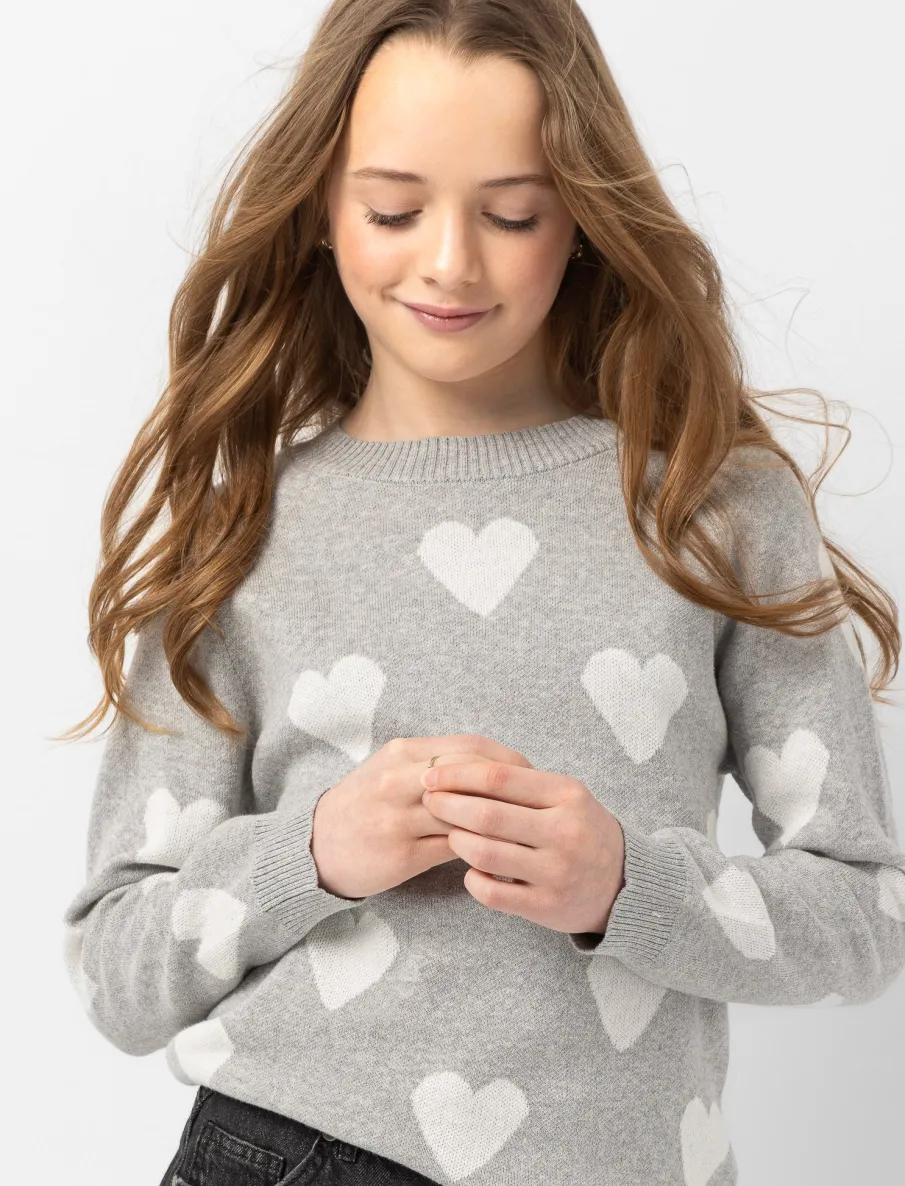 Heart Jacquard Knit Sweater