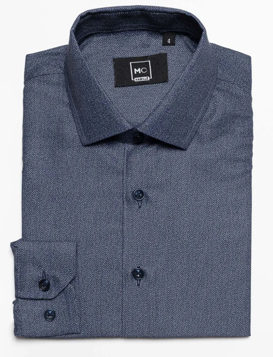 Herringbone Print Dress Shirt - Little Boy