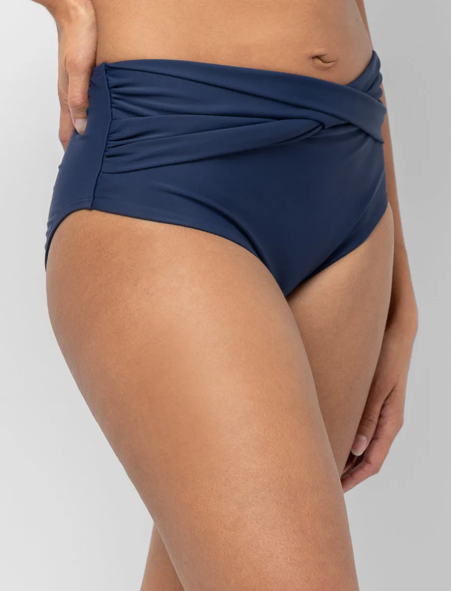 High-waisted Cross-front Bikini Bottom