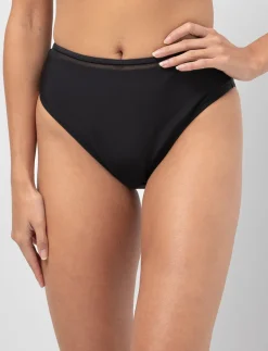 High-waisted Mesh Detail Bikini Bottom