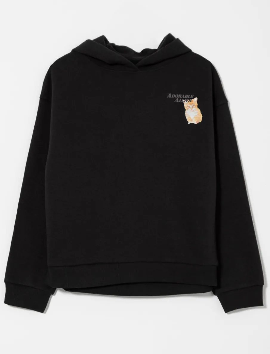 Hoodie with Animal Print on the Back