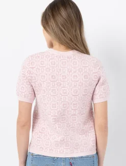 Jacquard Knit Short-sleeve Top