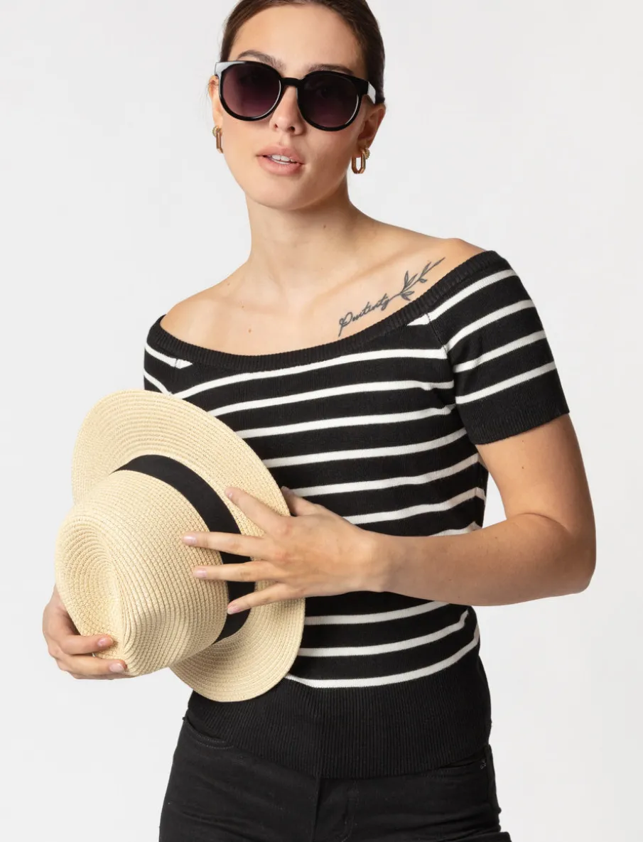 Knit Boat-neck T-shirt