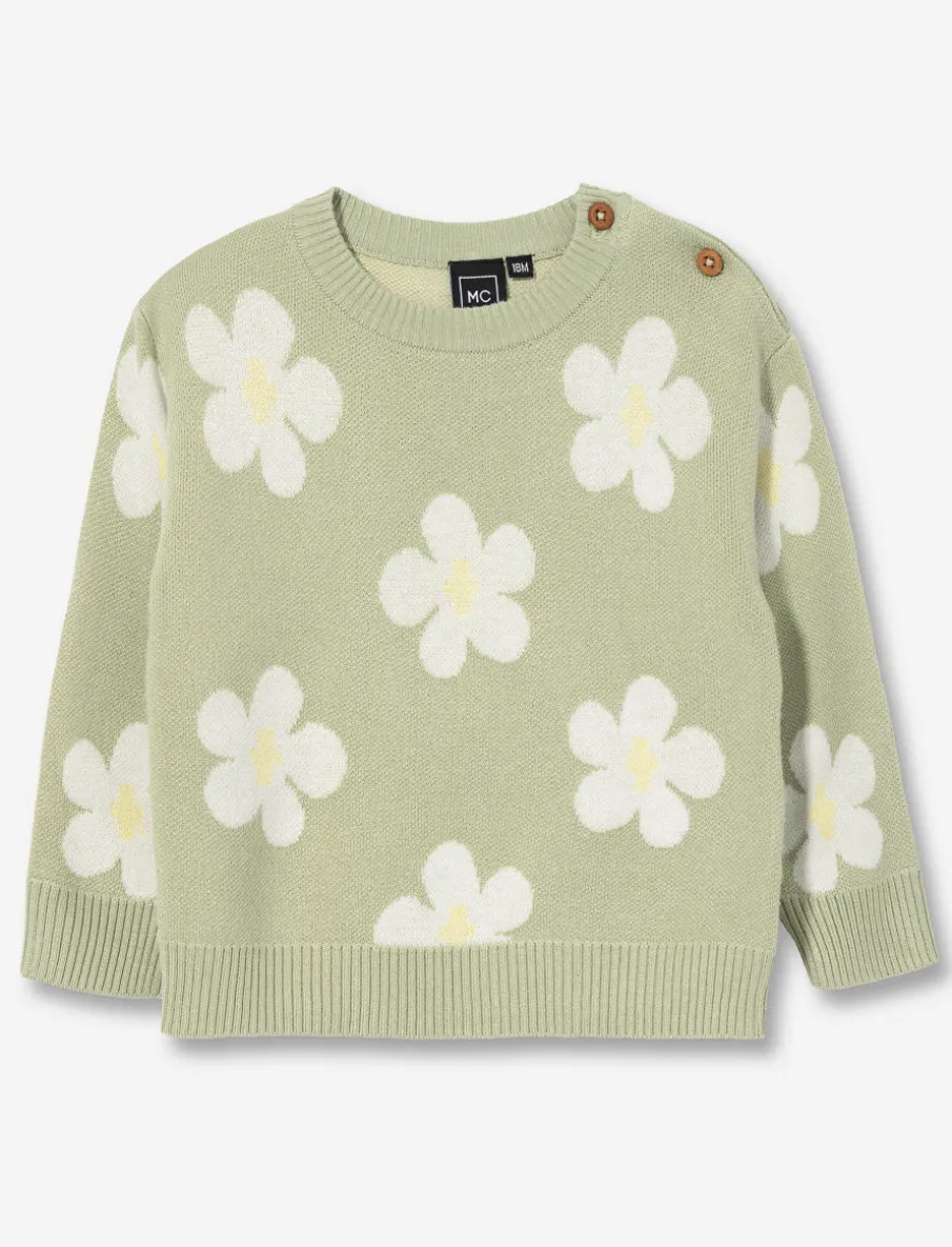 Knit Floral Sweater - Baby Girl