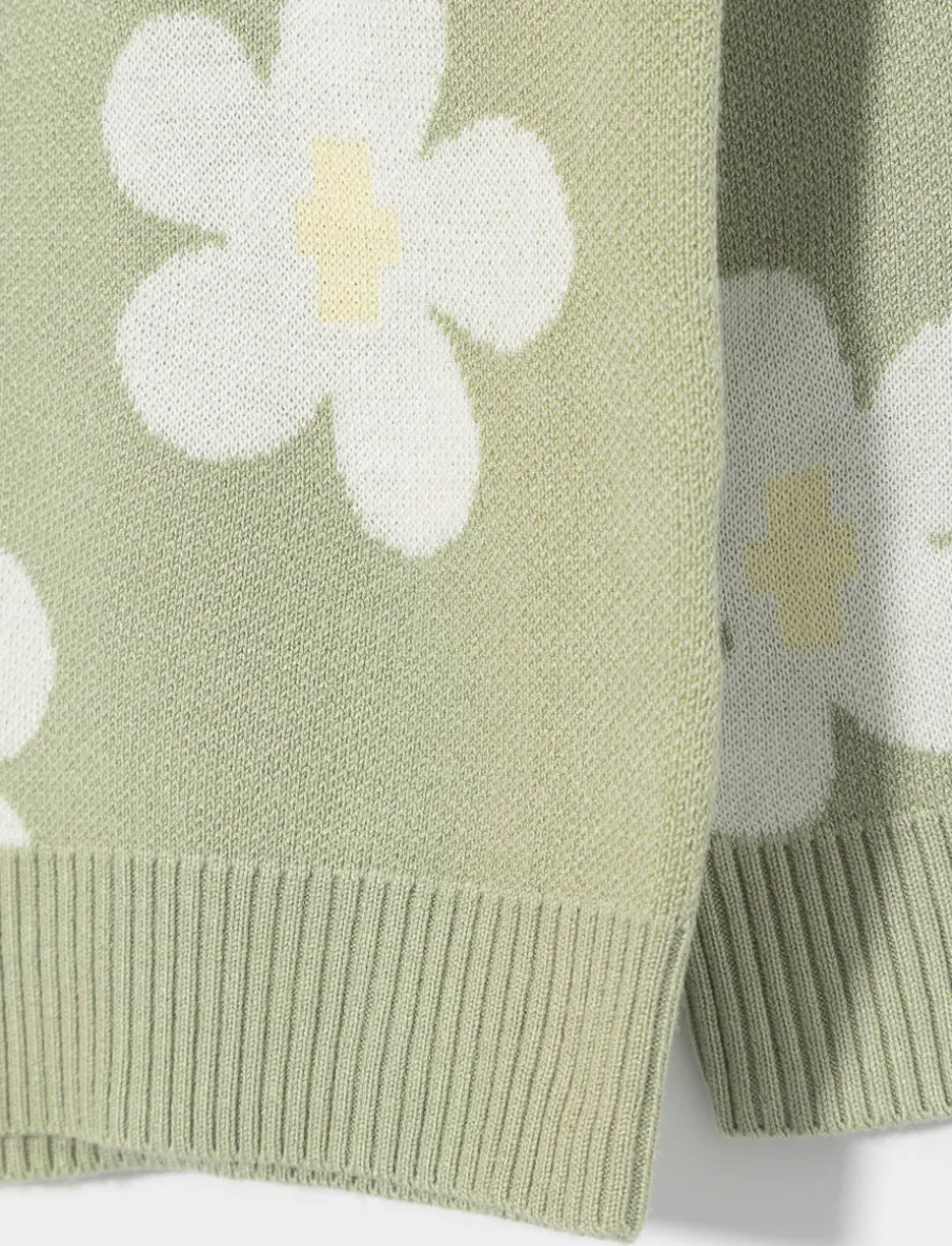 Knit Floral Sweater - Little Girl