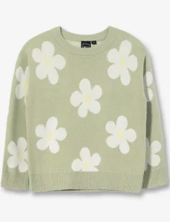 Knit Floral Sweater - Little Girl
