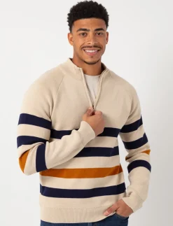 Knit Half-zip Mock-neck Sweater