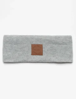 Knit Headband with Leather Patch