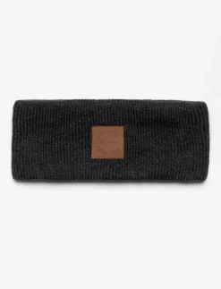 Knit Headband with Leather Patch