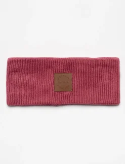 Knit Headband with Leather Patch