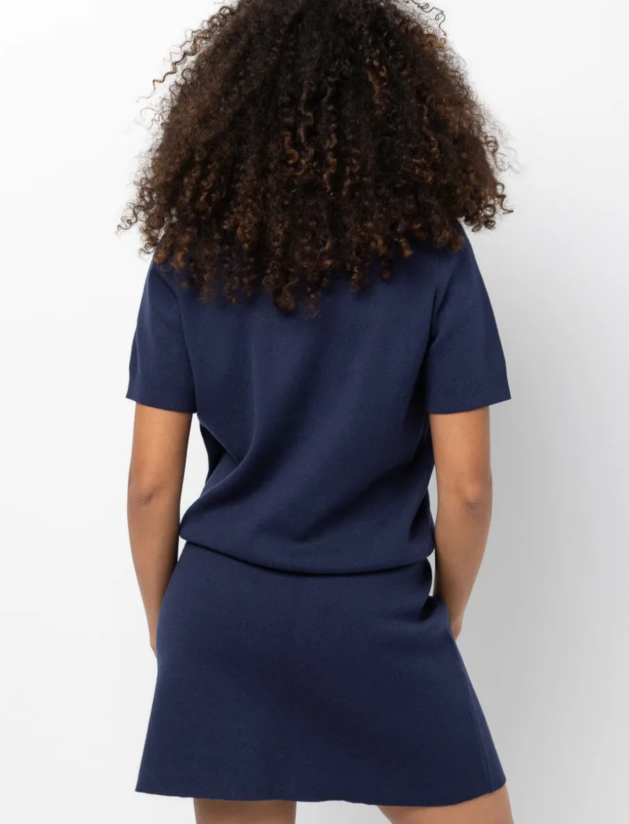 Knit Polo-collar T-shirt