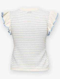 Knit T-Shirt with Ruffle Sleeves