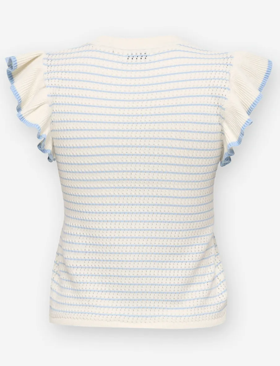 Knit T-Shirt with Ruffle Sleeves