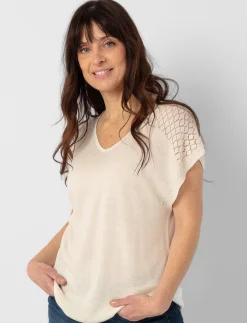 Knit V-neck T-shirt