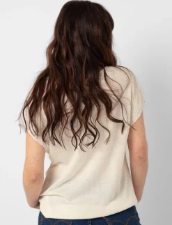Knit V-neck T-shirt