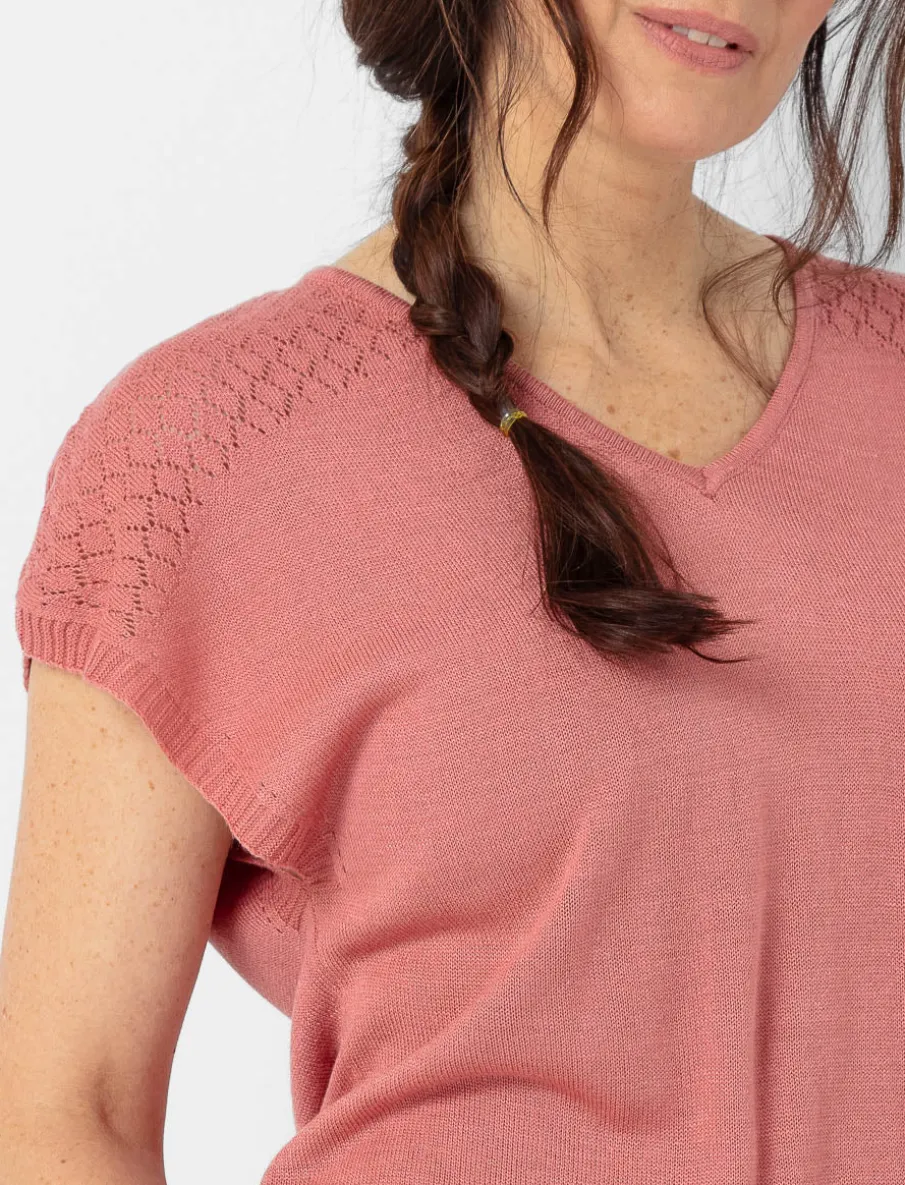 Knit V-neck T-shirt
