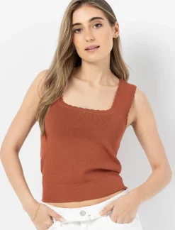 Knit Wide-strap Tank Top