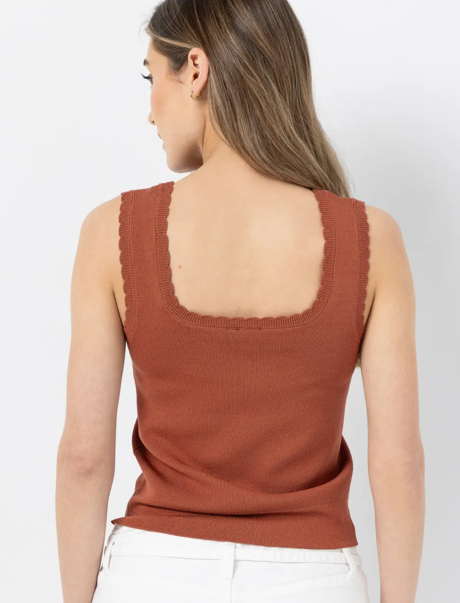 Knit Wide-strap Tank Top
