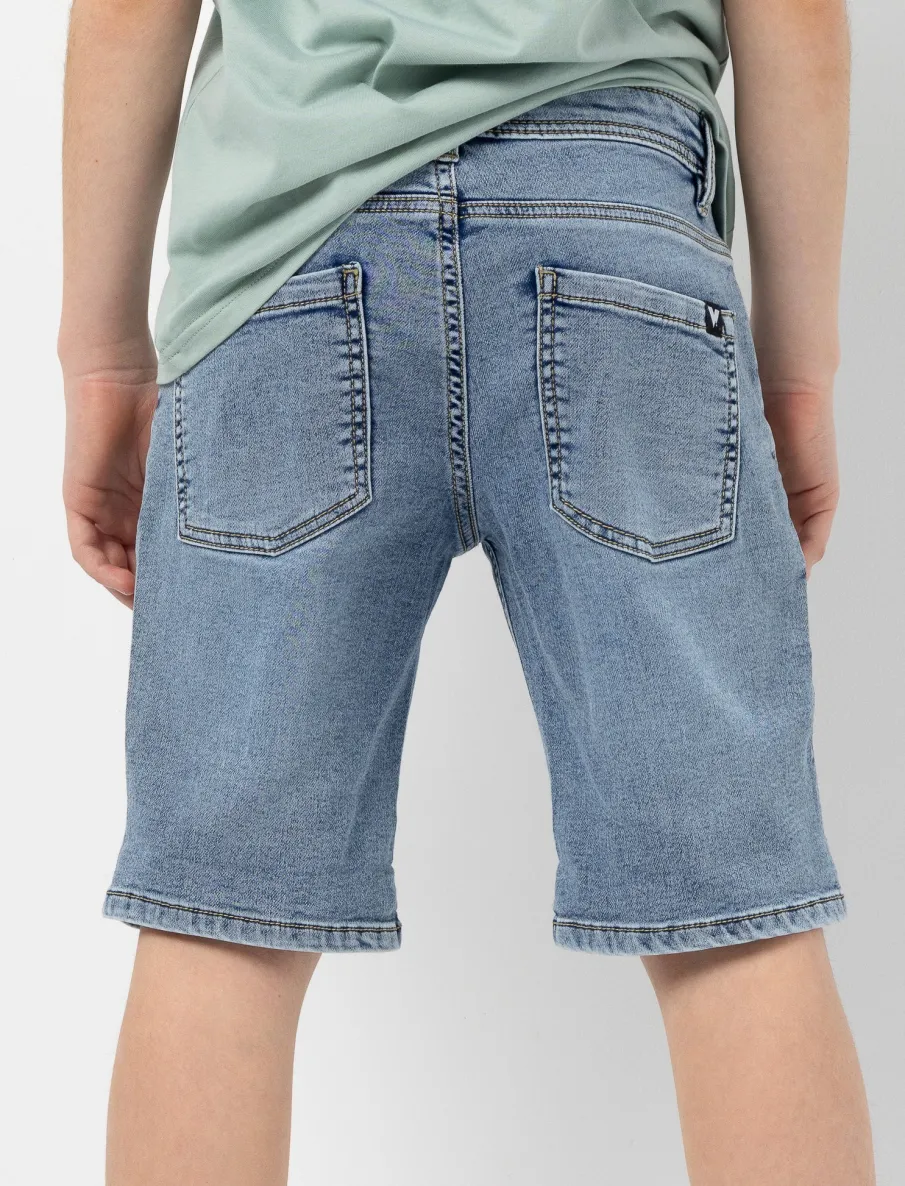 Knitted Denim Shorts