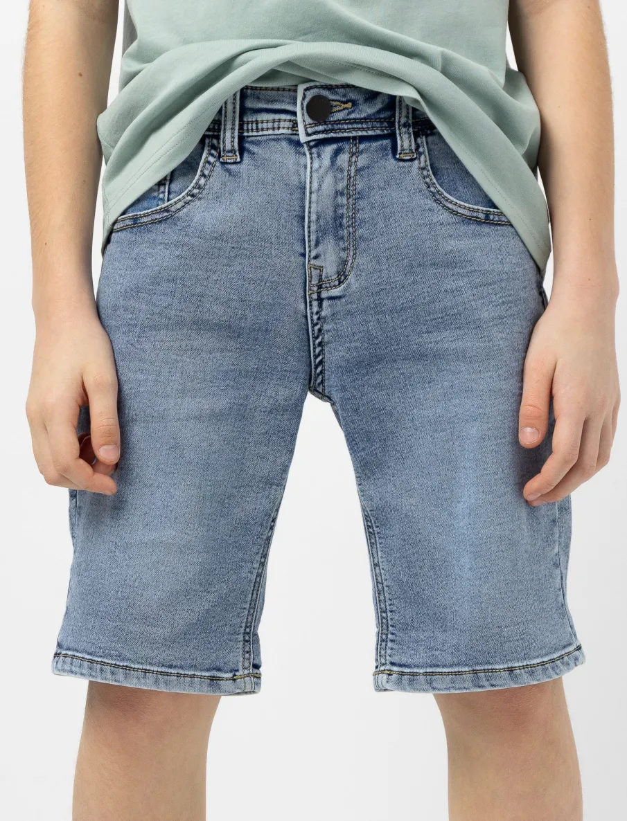 Knitted Denim Shorts