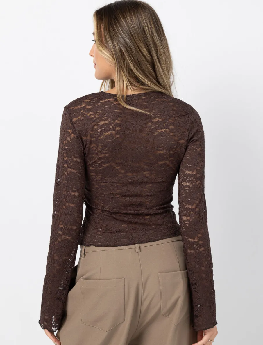 Lace V-neck T-shirt