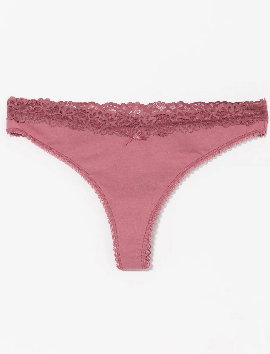 Lace Waist Thong Panty