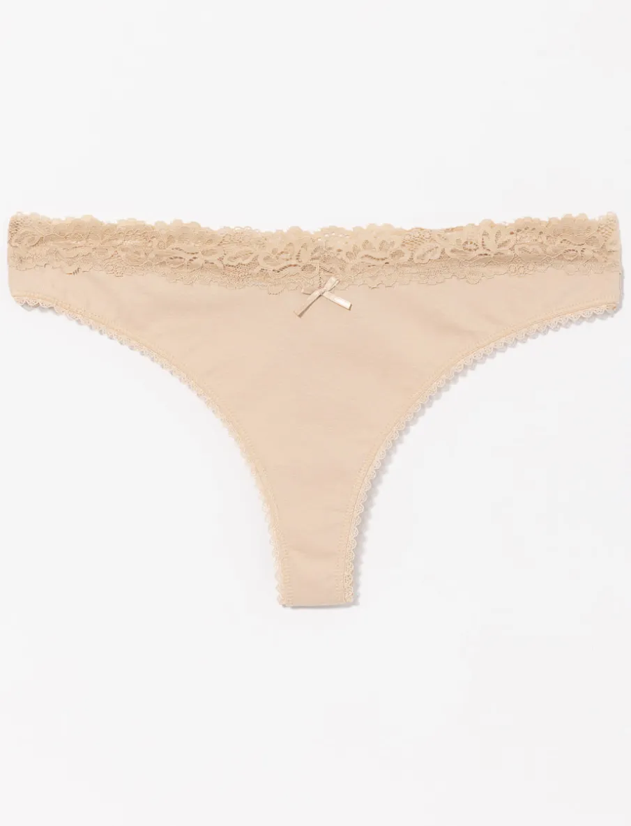 Lace Waist Thong Panty