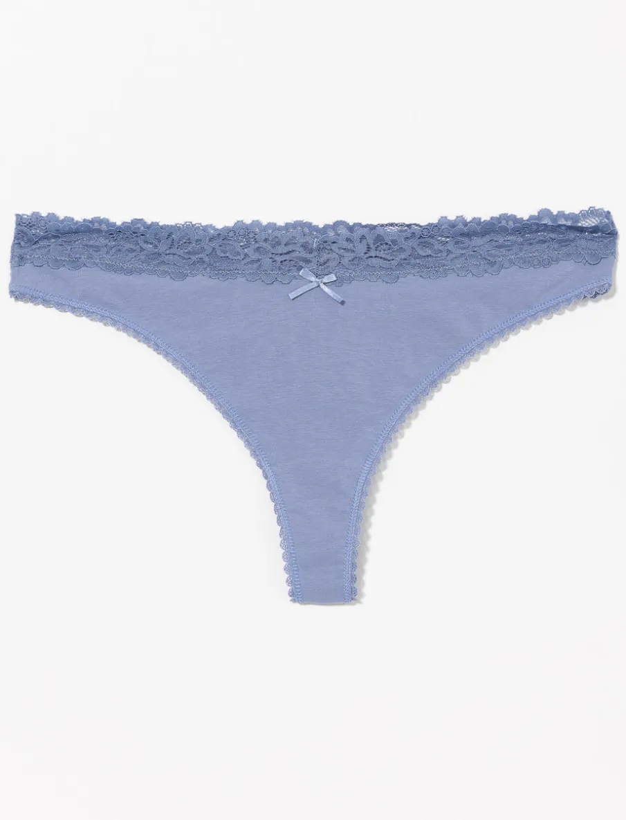 Lace Waist Thong Panty