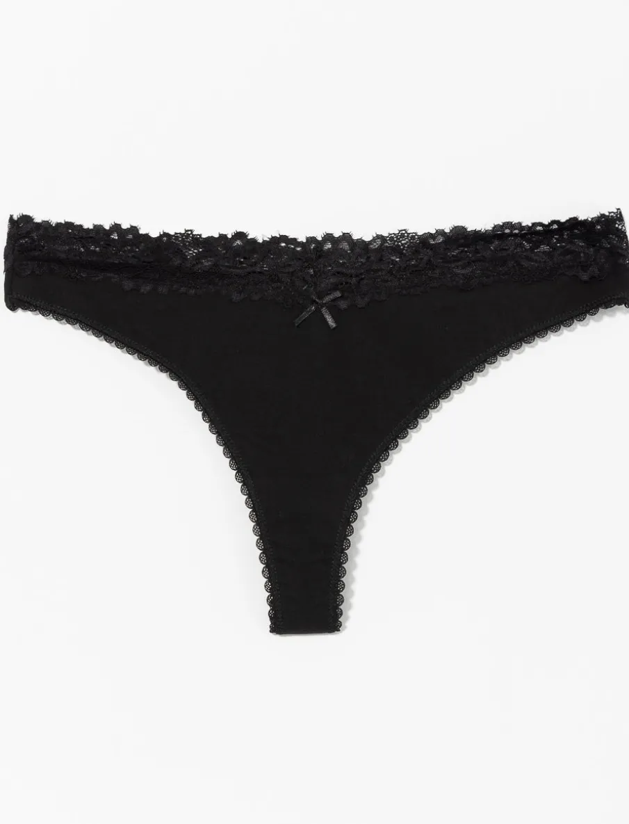Lace Waist Thong Panty