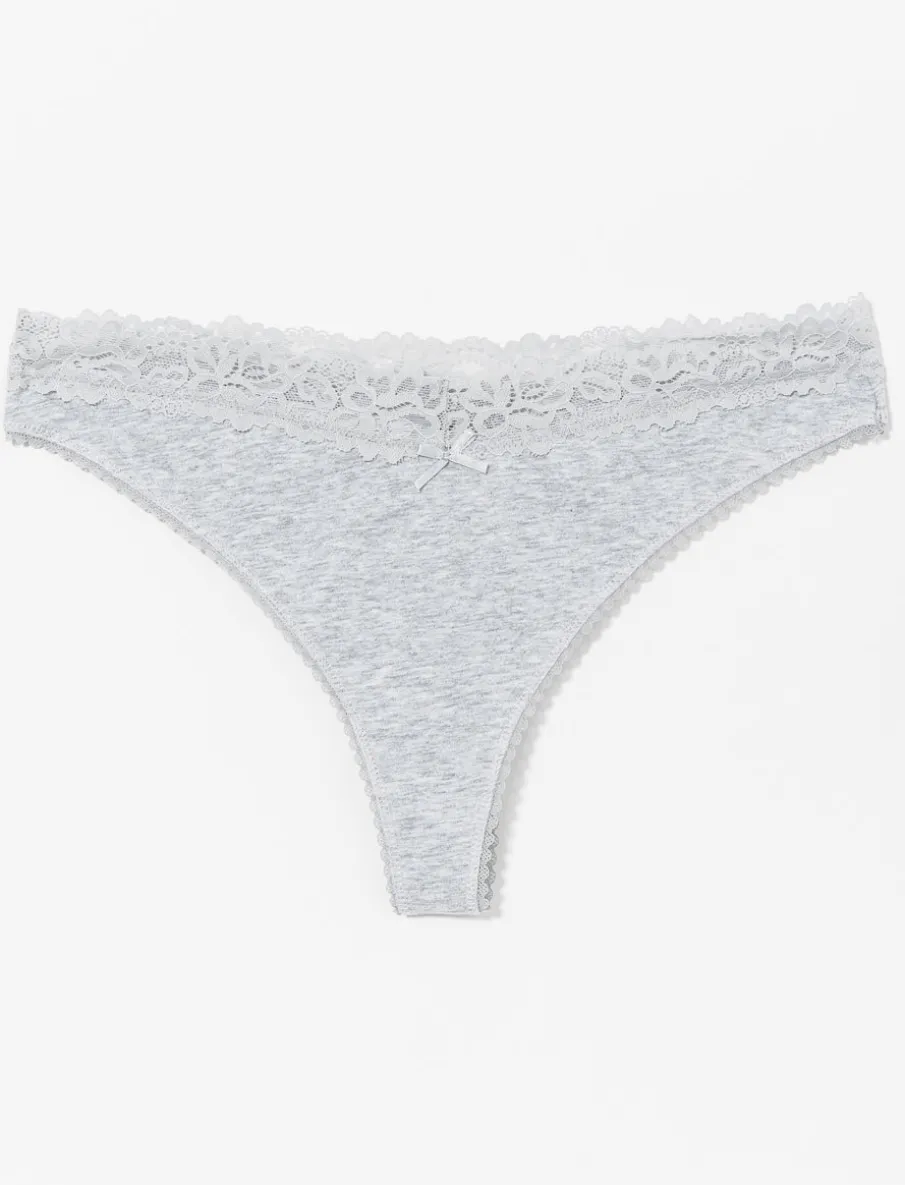 Lace Waist Thong Panty
