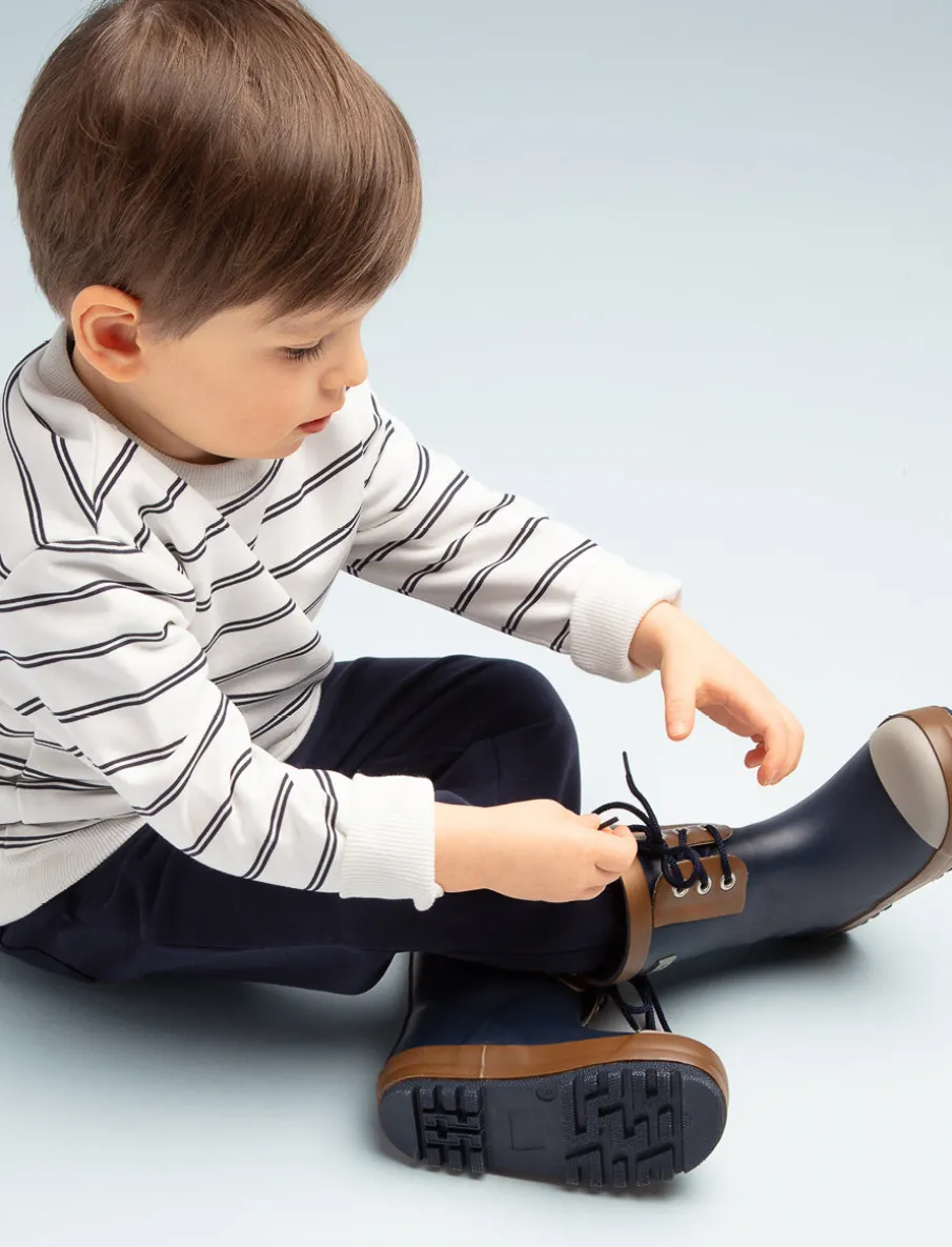 Laced Lined Rain Boots - Little Boy
