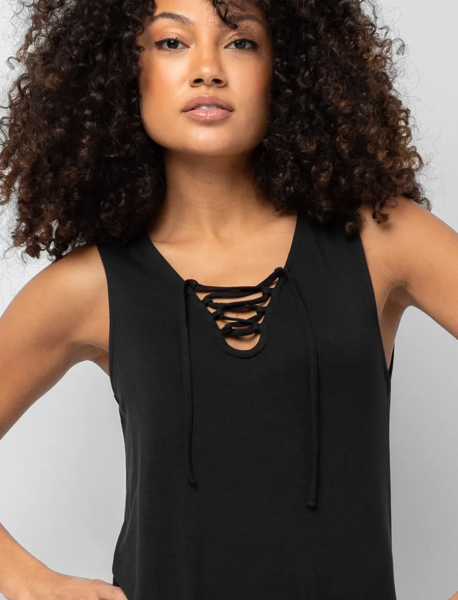 Laced V-neck Tunic