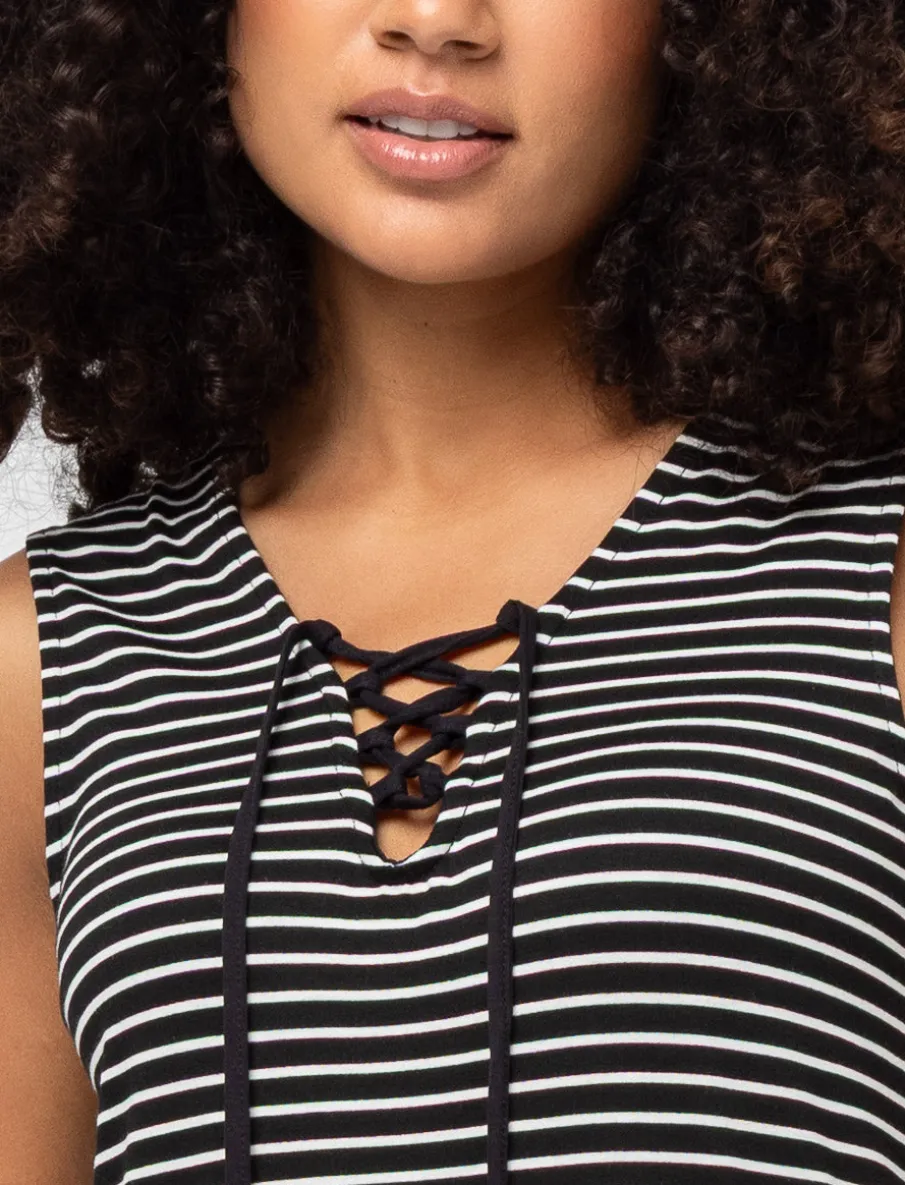 Laced V-neck Tunic