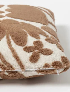 Leaf Print Jacquard Sherpa Cushion