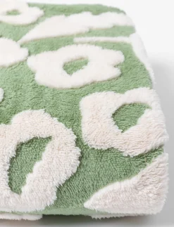 Leaf Print Jacquard Sherpa Throw