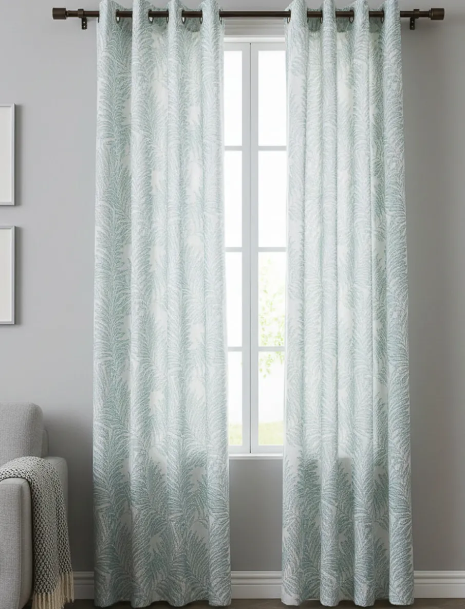 Leaf Print Sheer Panel