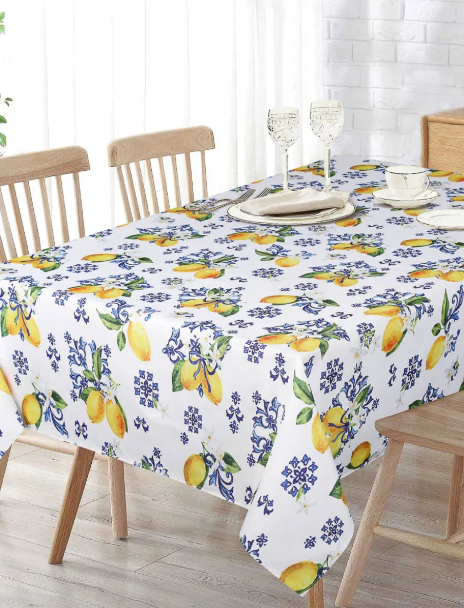 Lemon-Print Tablecloth - 58 x 94 in