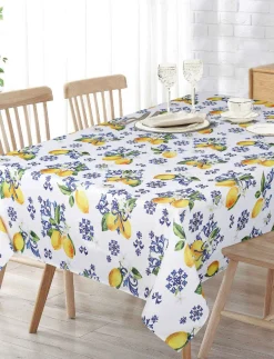 Lemon-Print Tablecloth - 58 x 78 in