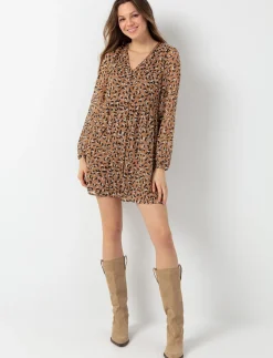 Leopard Print Bitton-down Dress