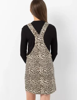 Leopard Print Overall Dress - Teen Girl
