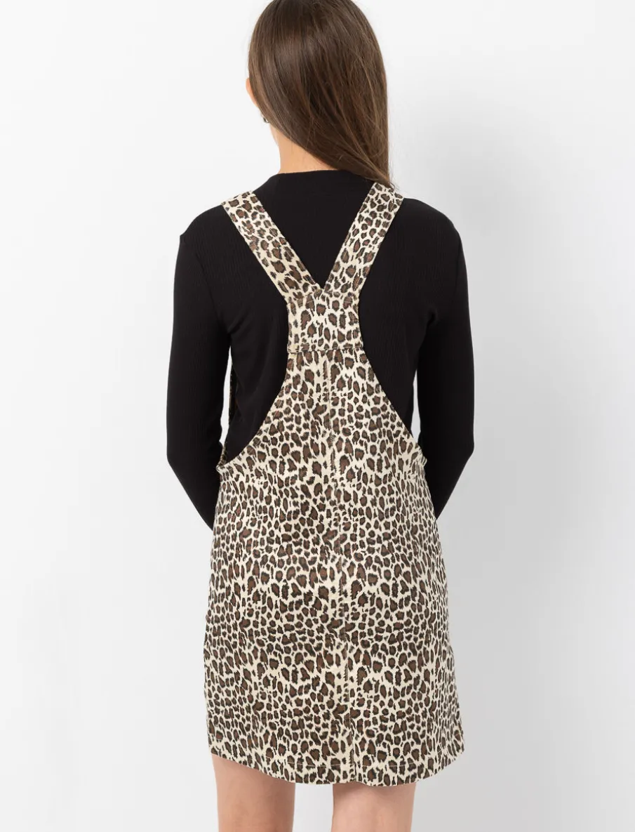 Leopard Print Overall Dress - Teen Girl