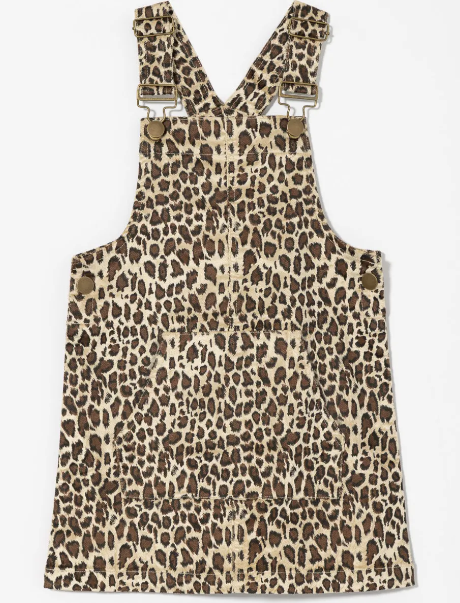 Leopard Print Overall Dress - Little Girl