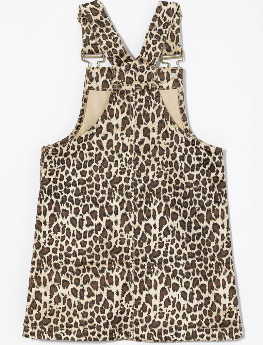 Leopard Print Overall Dress - Little Girl
