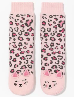 Leopard Print Slipper Socks