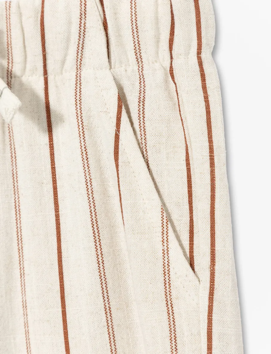 Lightweight Striped Linen Shorts
